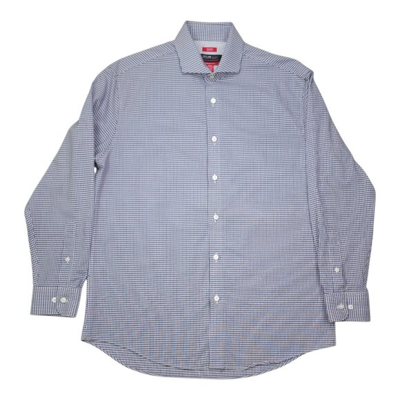 Awearness Kenneth Cole Non-Iron Slim Fit Dress Shirt 16.5 32/33 Navy Long Sleeve - Picture 2 of 7